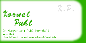 kornel puhl business card